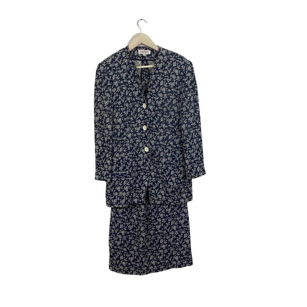 Vintage Ann Taylor Design Studio SET Blazer Jacket 8 & Floral Skirt 10